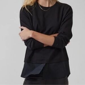 ATHLETA Gallery Top Black Long Sleeve
Crewneck Top Size Large